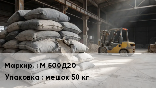 Цемент М 500Д20 мешок 50 кг